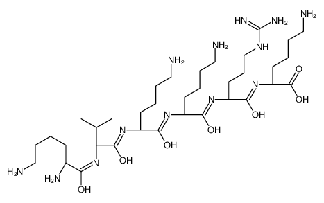 (2S)-6-amino-2-[[(2S)-2-[[(2S)-6-amino-2-[[(2S)-6-amino-2-[[(2S)-2-[[(2S)-2,6-diaminohexanoyl]amino]-3-methylbutanoyl]amino]hexanoyl]amino]hexanoyl]amino]-5-(diaminomethylideneamino)pentanoyl]amino]hexanoic acid Structure