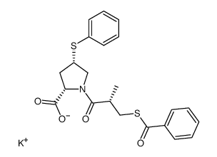 (4S)-l-[(2S)-3-benzoylthio-2- methylpropionyl]-4-(phenylthio)-L-proline, potassium salt结构式