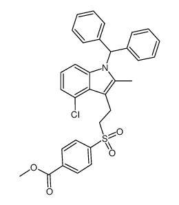 methyl 4-[[2-[4-chloro-(1-diphenylmethyl)-2-methyl-1H-indol-3-yl]ethyl]sulfonyl]benzoate Structure