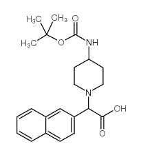 (4-Boc-氨基-1-哌啶)-萘-2-乙酸结构式