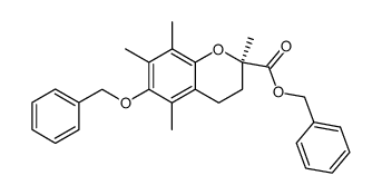 benzyl (R)-6-(benzyloxy)-3,4-dihydro-2,5,7,8-tetramethyl-2H-1-benzopyran-2-carboxylate结构式
