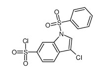 1-苯磺酰基-3-氯-1H-吲哚-6-磺酰氯结构式