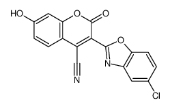 3-(5-氯-2-苯并噁唑基)-4-氰基-7-羟基香豆素结构式