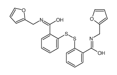 N-(furan-2-ylmethyl)-2-[[2-(furan-2-ylmethylcarbamoyl)phenyl]disulfanyl]benzamide结构式