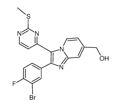 [2-(3-bromo-4-fluorophenyl)-3-(2-methylsulfanylpyrimidin-4-yl)imidazo[1,2-a]pyridin-7-yl]methanol Structure