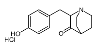 2-[(4-hydroxyphenyl)methyl]-1-azoniabicyclo[2.2.2]octan-3-one,chloride Structure