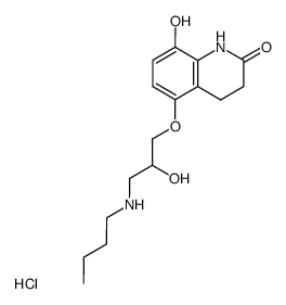 5-(3-Butylamino-2-hydroxy-propoxy)-8-hydroxy-3,4-dihydro-1H-quinolin-2-one; hydrochloride结构式