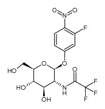 3-fluoro-4-nitrophenyl 2-deoxy-2-trifluoroacetamido-β-D-glucopyranoside Structure