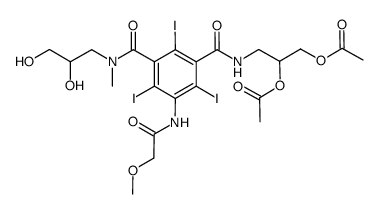 5-methoxyacetylamino-2,4,6-triiodoisophthalic acid [(2,3-dihydroxy-N-methylpropyl)-(2,3-diacetoxypropyl)]diamide结构式