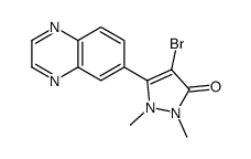 4-溴-1,2-二甲基-5-(喹噁啉-6-基)-1H-吡唑-3(2H)-酮结构式