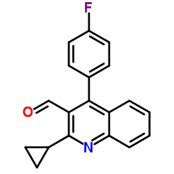 2-环丙基-4-(4-氟苯基)喹啉-3-甲醛结构式