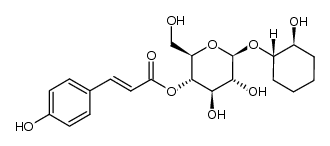 (1S,2S)-1-[4-O-E-coumaroyl-β-D-glucopyranosuloxy]cyclohexanediol Structure