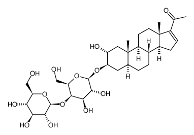 2α,3β-dihydroxy-5α-pregn-16-en-20-one-3-O-β-D-glucopyranosyl(1->4)-β-D-galactopyranoside Structure