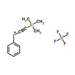 四氟硼酸化(2-三甲基硅基乙炔基)苯基碘结构式