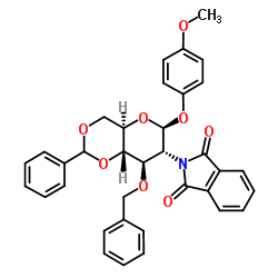 4-methoxyphenyl 3-o-benzyl-4,6-o-benzylidene-2-deoxy-2-phthalimido-beta-d-glucopyranoside Structure