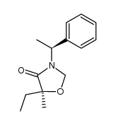 (S)-5-ethyl-5-methyl-3-((S)-1-phenylethyl)oxazolidin-4-one结构式