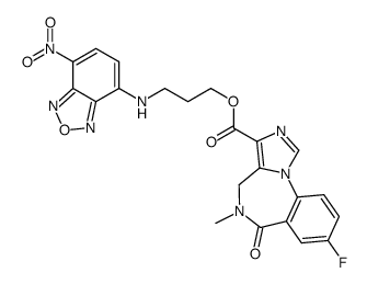 3-[(4-nitro-2,1,3-benzoxadiazol-7-yl)amino]propyl 8-fluoro-5-methyl-6-oxo-4H-imidazo[1,5-a][1,4]benzodiazepine-3-carboxylate结构式