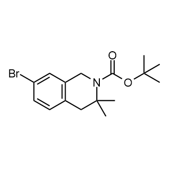 7-溴-3,3-二甲基-3,4-二氢异喹啉-2(1H)-羧酸叔丁酯结构式