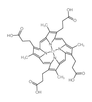 3-[(1Z,4Z,10Z,14Z)-7,12,17-tris(2-carboxyethyl)-3,8,13,18-tetramethylporphyrin-21,22,23,24-tetraid-2-yl]propanoic acid,zinc Structure