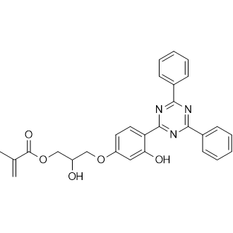 3-(4-(4,6-二苯基-1,3,5-三嗪-2-基)-3-羟基苯氧基)-2-羟丙基甲基丙烯酸酯图片