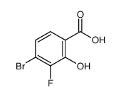 4-溴-3-氟-2-羟基苯甲酸结构式