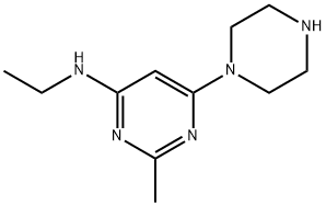 N-乙基-2-甲基-6-(哌嗪-1-基)嘧啶-4-胺结构式
