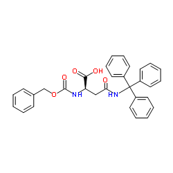 N2-[(苄氧基)羰基]-N-(三苯基甲基)-D-天冬氨酰胺结构式