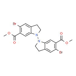 6,6'-二甲基5,5'-二溴2H,2' H,3H,3' H-[1,1'-双吲哚] -6,6' -二羧酸盐结构式