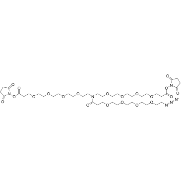 N-(Azido-PEG4)-N-bis(PEG4-NHS ester)结构式