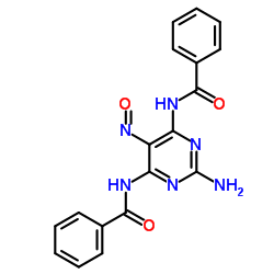 N,N'-(2-Amino-5-nitroso-4,6-pyrimidinediyl)dibenzamide Structure