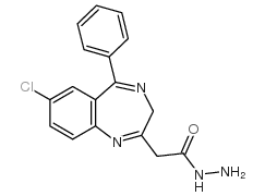 2-(2-乙酰肼基)-7-氯-5-苯基-2H-1,4-苯并二氮杂卓结构式