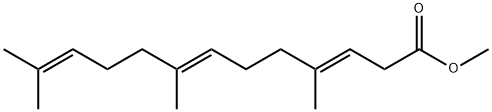 (3E,7E)-4,8,12-Trimethyl-3,7,11-tridecatrienoic acid methyl ester Structure