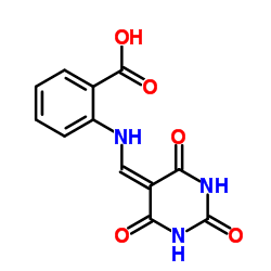 2-(((2,4,6-TRIOXO-3,5-DIAZAPERHYDROINYLIDENE)METHYL)AMINO)BENZOIC ACID结构式