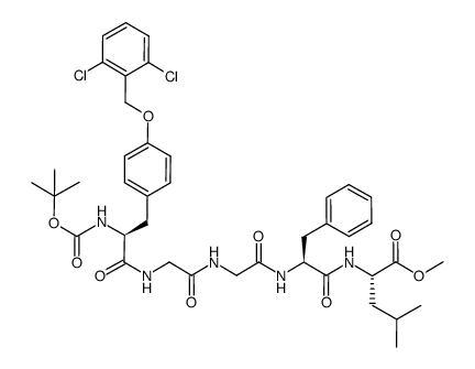 Boc-Tyr(2,6-Cl2Bzl)-Gly-Gly-Phe-Leu-OMe结构式