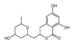 (3R)-3,4-Dihydro-6,8-dihydroxy-3-[[(2R,6S)-tetrahydro-4-hydroxy-6-methyl-2H-pyran-2-yl]methyl]-1H-2-benzopyran-1-one结构式