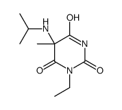 2,4,6(1H,3H,5H)-Pyrimidinetrione,1-ethyl-5-methyl-5-[(1-methylethyl)amino]-(9CI) Structure