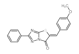 (3E)-3-[(4-methoxyphenyl)methylidene]-7-phenyl-4-thia-1,6,8-triazabicyclo[3.3.0]octa-5,7-dien-2-one结构式