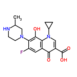 1-Cyclopropyl-6-fluoro-8-hydroxy-7-(3-methylpiperazin-1-yl)-4-oxo-1,4-dihydroquinoline-3-carboxylic acid Structure