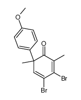 3,4-Dibromo-6-(4-methoxy-phenyl)-2,6-dimethyl-cyclohexa-2,4-dienone结构式