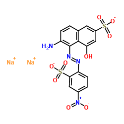 disodium 6-amino-4-hydroxy-5-[(4-nitro-2-sulphonatophenyl)azo]naphthalene-2-sulphonate Structure