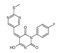 (5Z)-1-(4-fluorophenyl)-5-[(2-methylsulfanylpyrimidin-5-yl)methylidene]-1,3-diazinane-2,4,6-trione结构式