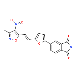 1H-Isoindole-1,3(2H)-dione,5-[5-[2-(3-methyl-4-nitro-5-isoxazolyl)ethenyl]-2-furanyl]-结构式