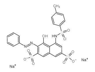 disodium 4-hydroxy-3-phenylazo-5-((p-tolyl)sulphonylamino)naphthalene-2,7-disulphonate picture