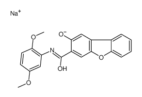 sodium,3-[(2,5-dimethoxyphenyl)carbamoyl]dibenzofuran-2-olate结构式