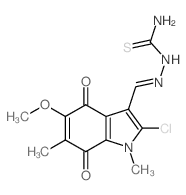 [(2-chloro-5-methoxy-1,6-dimethyl-4,7-dioxo-indol-3-yl)methylideneamino]thiourea结构式