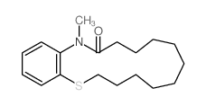 2-methyl-14-thia-2-azabicyclo[13.4.0]nonadeca-1(19),15,17-trien-3-one结构式