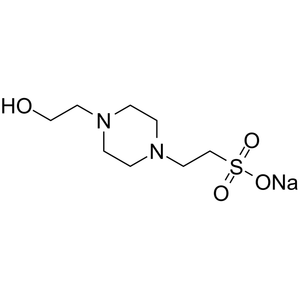 N-2-羟乙基哌嗪-N'-2-乙磺酸钠盐结构式