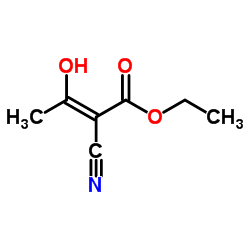 2-Butenoic acid, 2-cyano-3-hydroxy-, ethyl ester, (2Z)- Structure