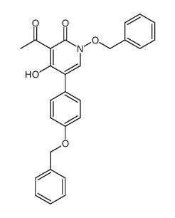 3-acetyl-1-(benzyloxy)-4-hydroxy-5-[(p-benzyloxy)phenyl]-2(1H)-pyridinone Structure
