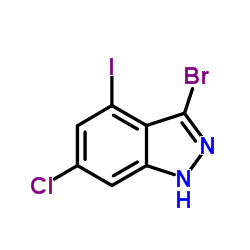 3-Bromo-6-chloro-4-iodo-1H-indazole Structure